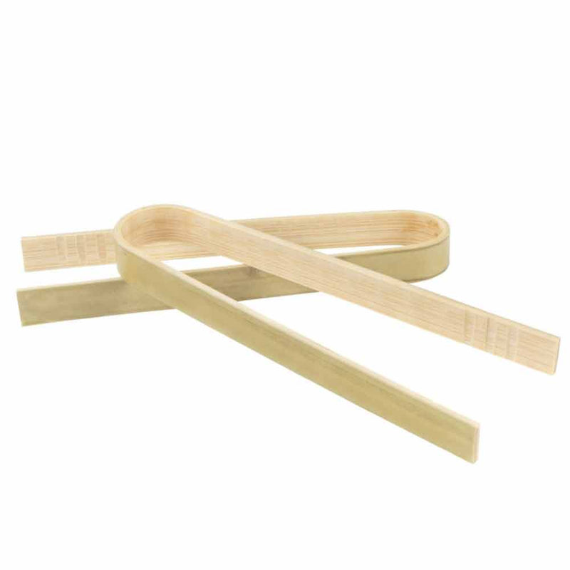 3.9" Mini Bamboo Disposable Tongs