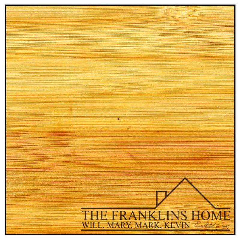 Custom Laser Engraved Bamboo Cutting Board, Family Home