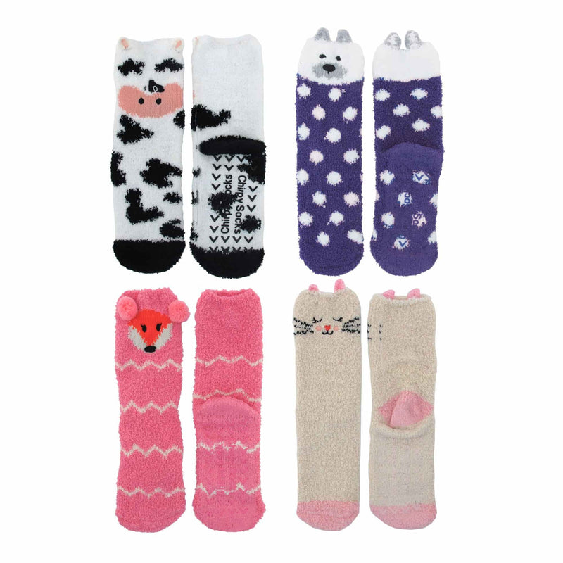 Super Soft Cozy Warm Cute Animal Non-Slip Fuzzy Crew Winter Socks