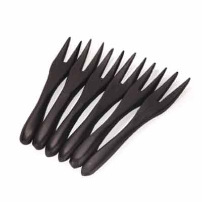Mini Bamboo Fork - Black - 3.5"