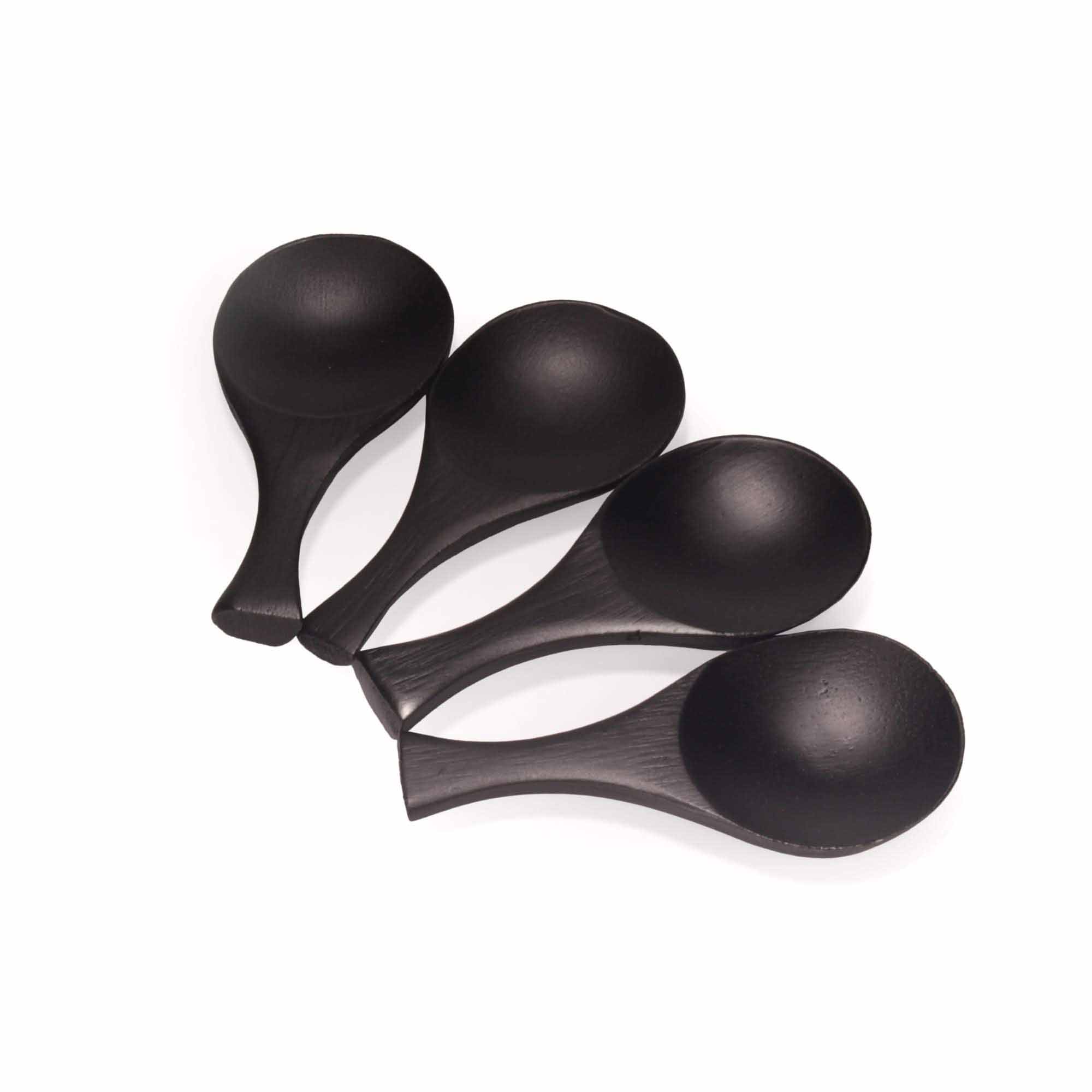 Small Bamboo Round Scoop - 3.5" - Carbonized Brown