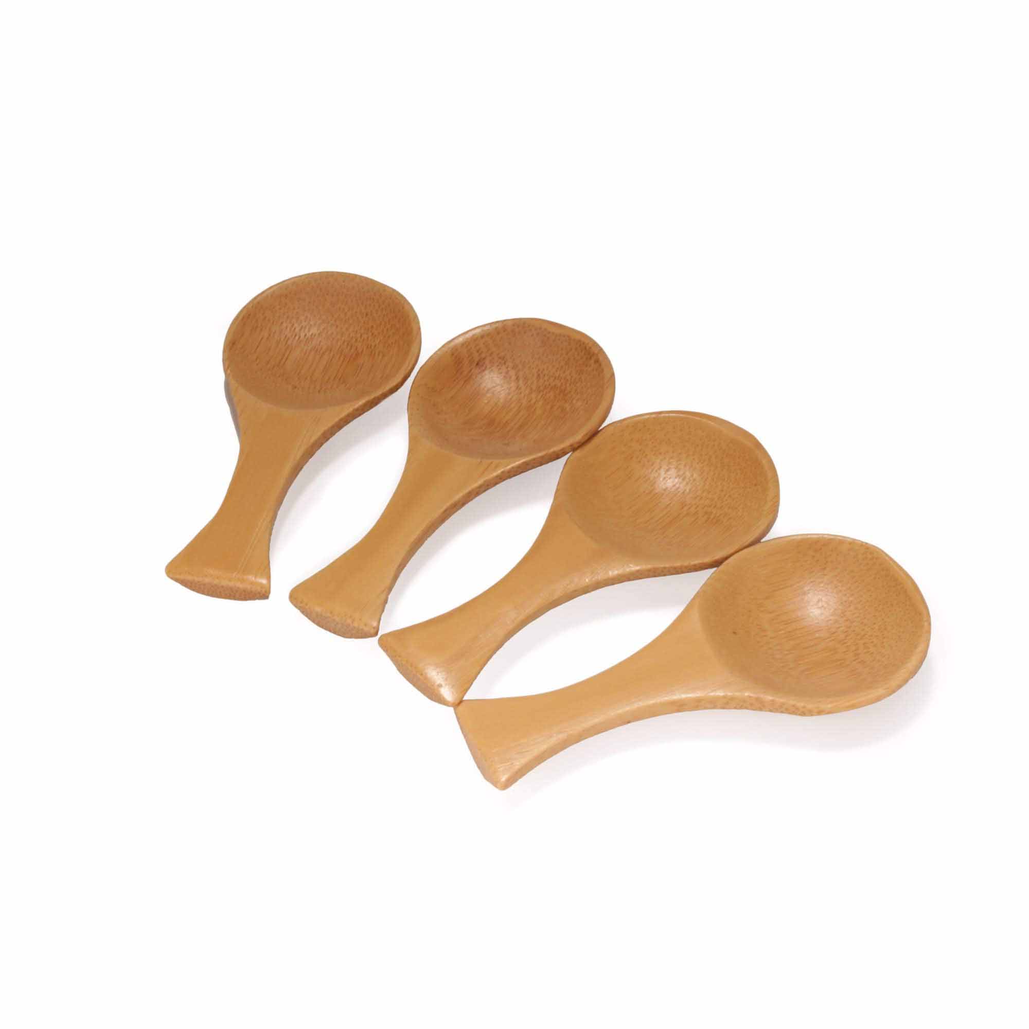 3.5" Carbonized Brown Round Bamboo Scoop