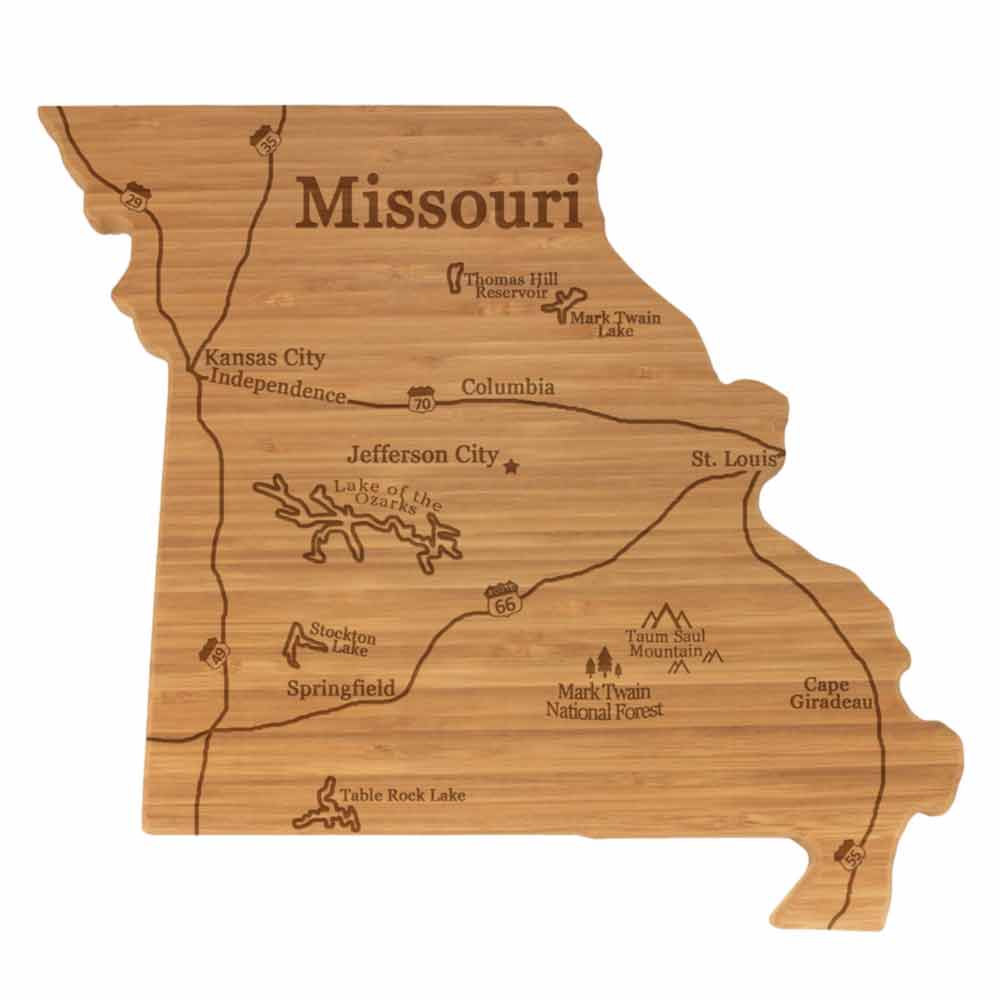 State Silhouette Engraved with Map: Various States