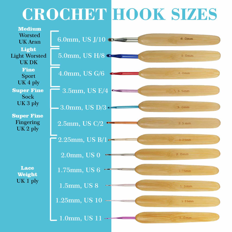 crochet hook size chart