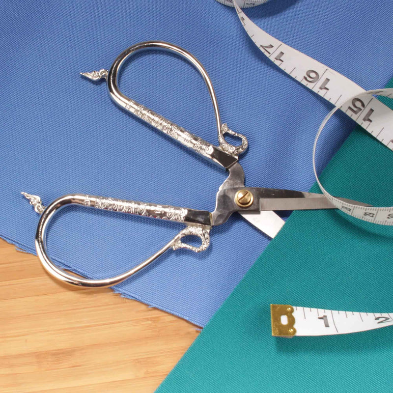Embroidery Scissors with Chinese Inspired Handles Open Blade