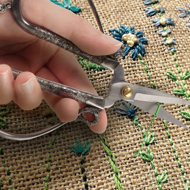 Embroidery Scissors with Chinese Inspired Handles Sharp Point