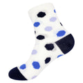 white/blue/purple patterned sock