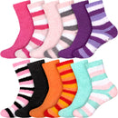 Assorted Fuzzy Stripe Solid Non-Slip Home Socks
