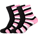 Assorted Fuzzy Stripe Solid Non-Slip Home Socks
