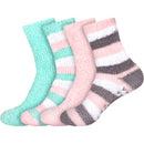 Assorted Fuzzy Stripe Solid Non-Slip Home Socks