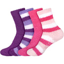 Assorted Fuzzy Stripe Solid Non-Slip Home Socks