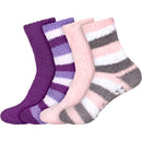 Assorted Fuzzy Stripe Solid Non-Slip Home Socks