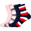 Assorted Fuzzy Stripe Solid Non-Slip Home Socks