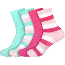 Assorted Fuzzy Stripe Solid Non-Slip Home Socks
