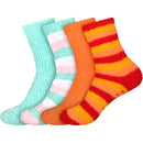 Assorted Fuzzy Stripe Solid Non-Slip Home Socks