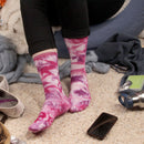 Tie dye socks worn