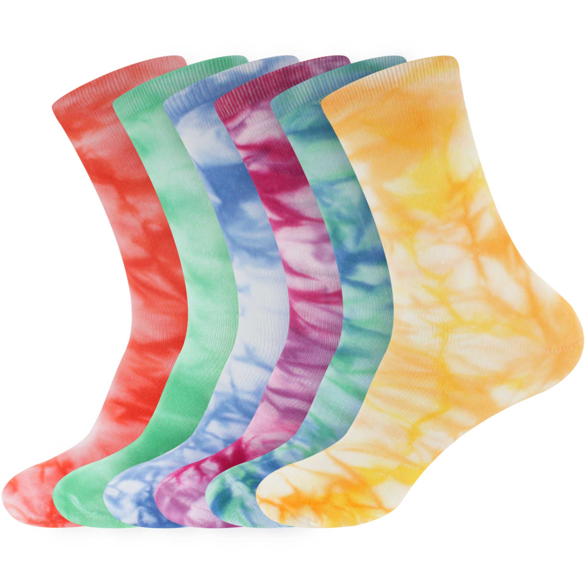 Men's Bamboo Tie Dye Crew Socks: 4 Pairs