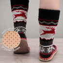Closeup of slipper sock grips