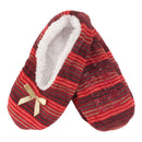 Women's Hearts Stripes Slippers Non-Slip Lined Socks: 1 & 2 Pairs