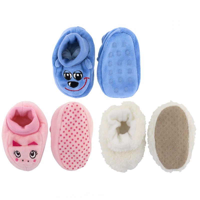 Infant Toddler Soft Furry Plush Cozy Fuzzy Booties Slippers