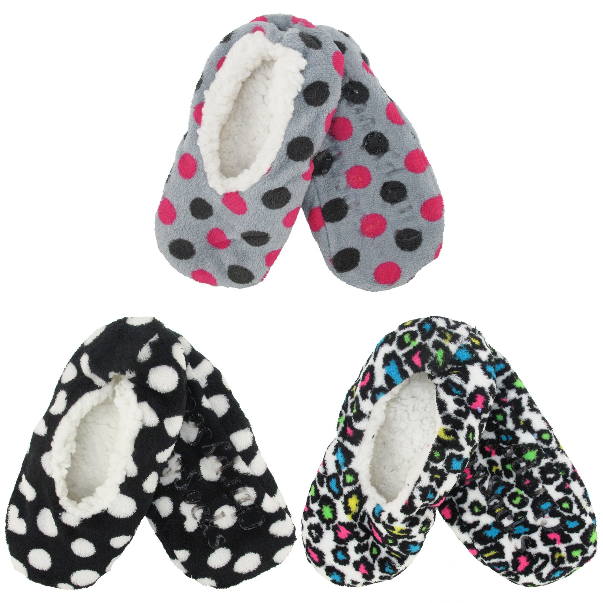 Women's Fuzzy Footies Non-Slip Lined Slippers