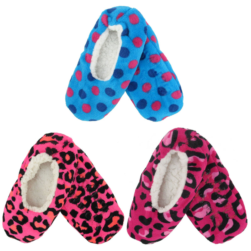 Women's Fuzzy Furry Footies Non-Slip Lined Slippers