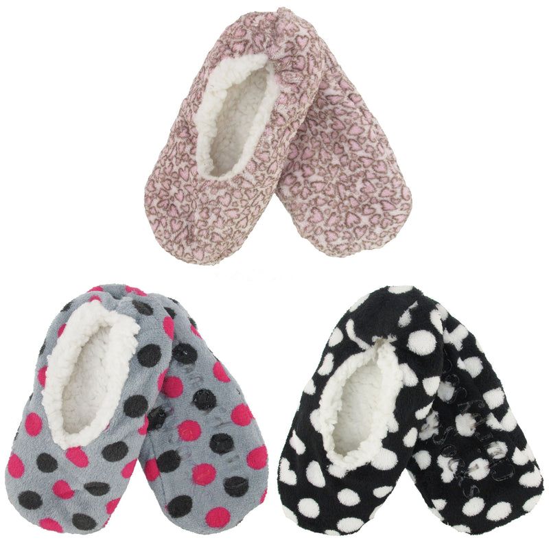 Women's Fuzzy Furry Footies Non-Slip Lined Slippers