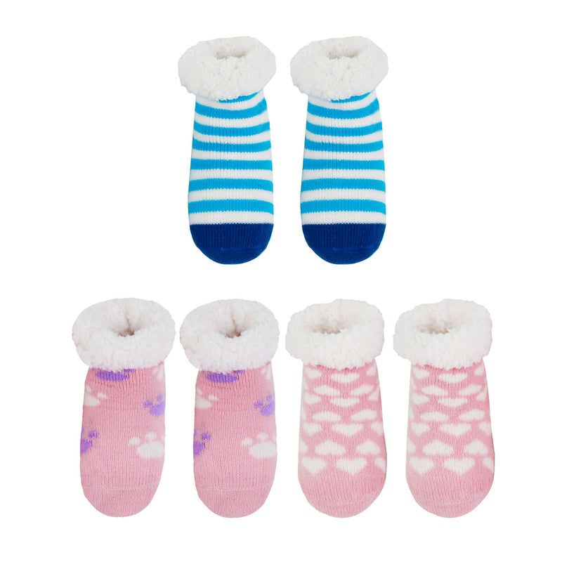 Baby Fleece-lined Knitted Non-skid Crew Socks