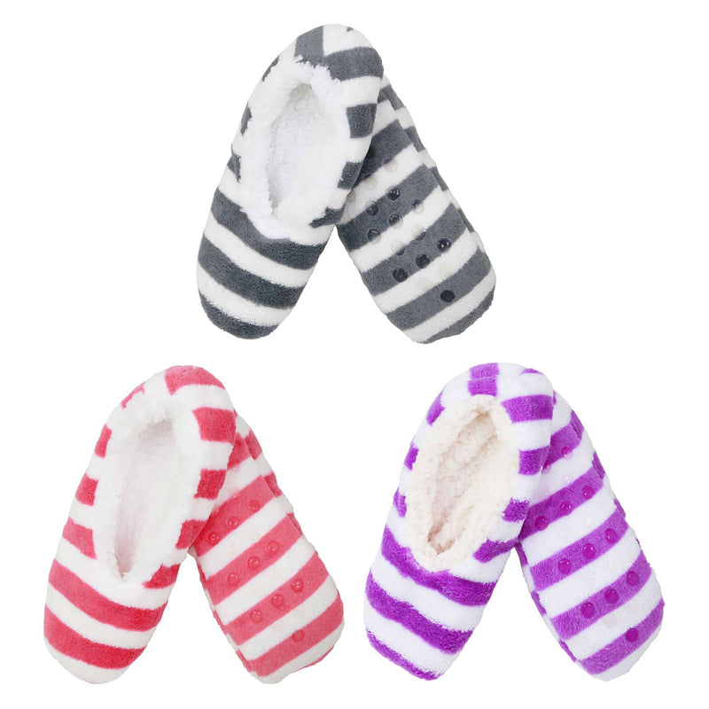 Women's Soft Warm Cozy Fuzzy Home Slippers Non-Slip Lined Socks