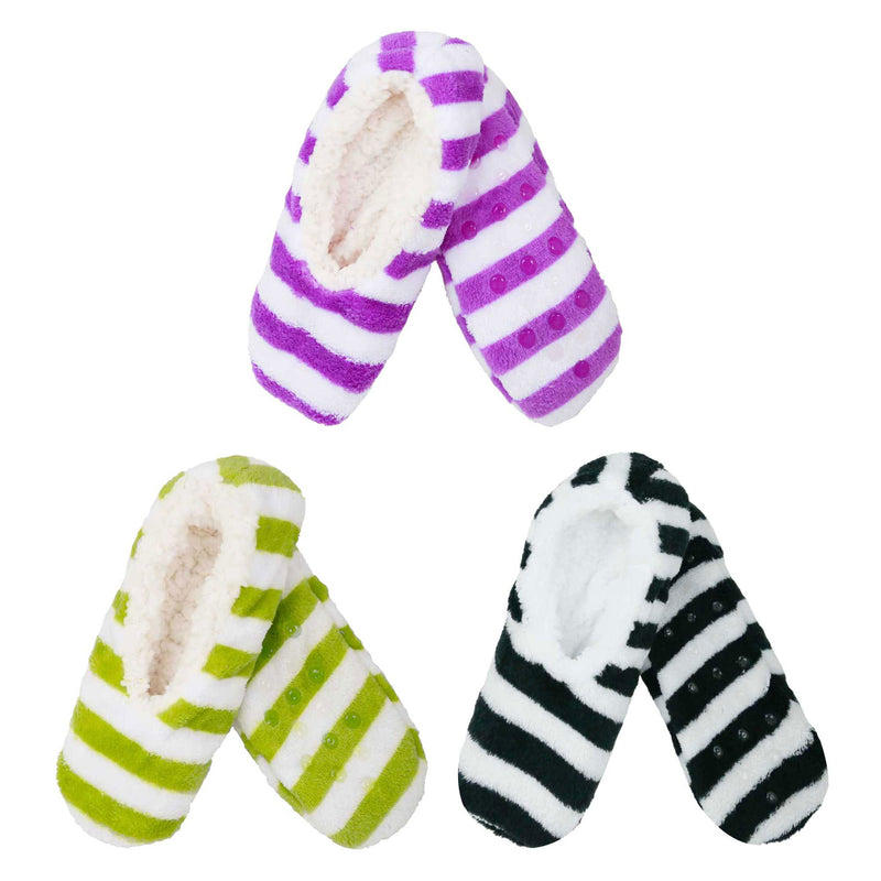Women's Soft Warm Cozy Fuzzy Home Slippers Non-Slip Lined Socks