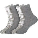 Women's Girl Fuzzy Warm Fluffy Tie-Dye Colorful Fun Crew Socks - 4 Pairs