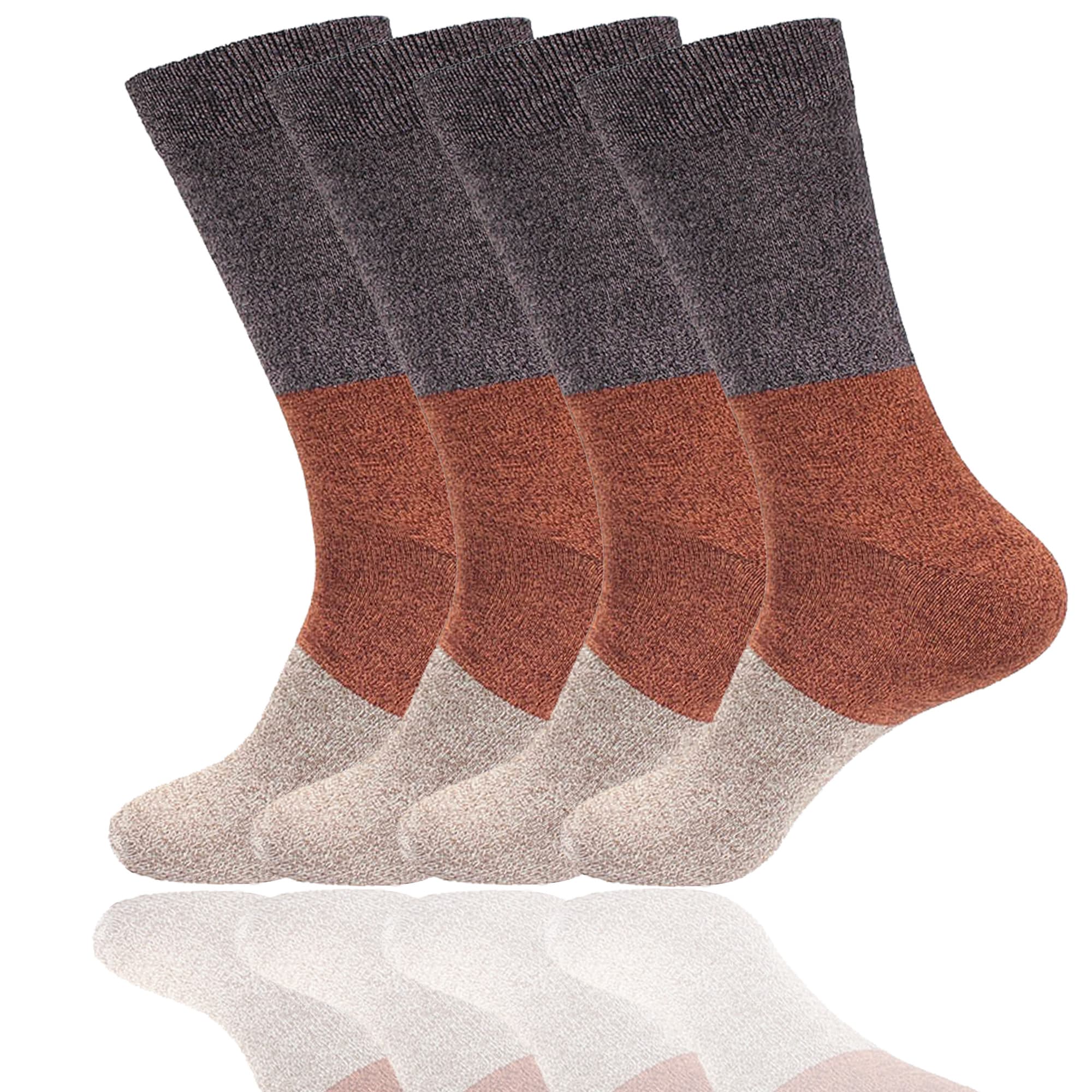 Men's Bamboo Vintage Casual Crew 3 Color Stripe Socks