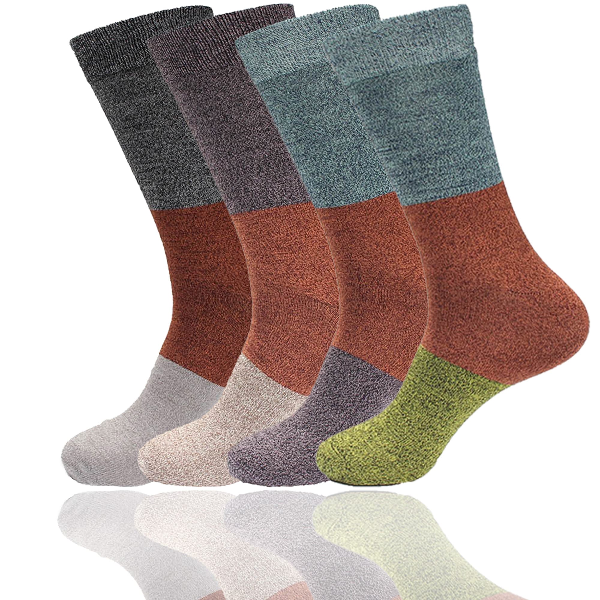 Men's Bamboo Vintage Casual Crew 3 Color Stripe Socks