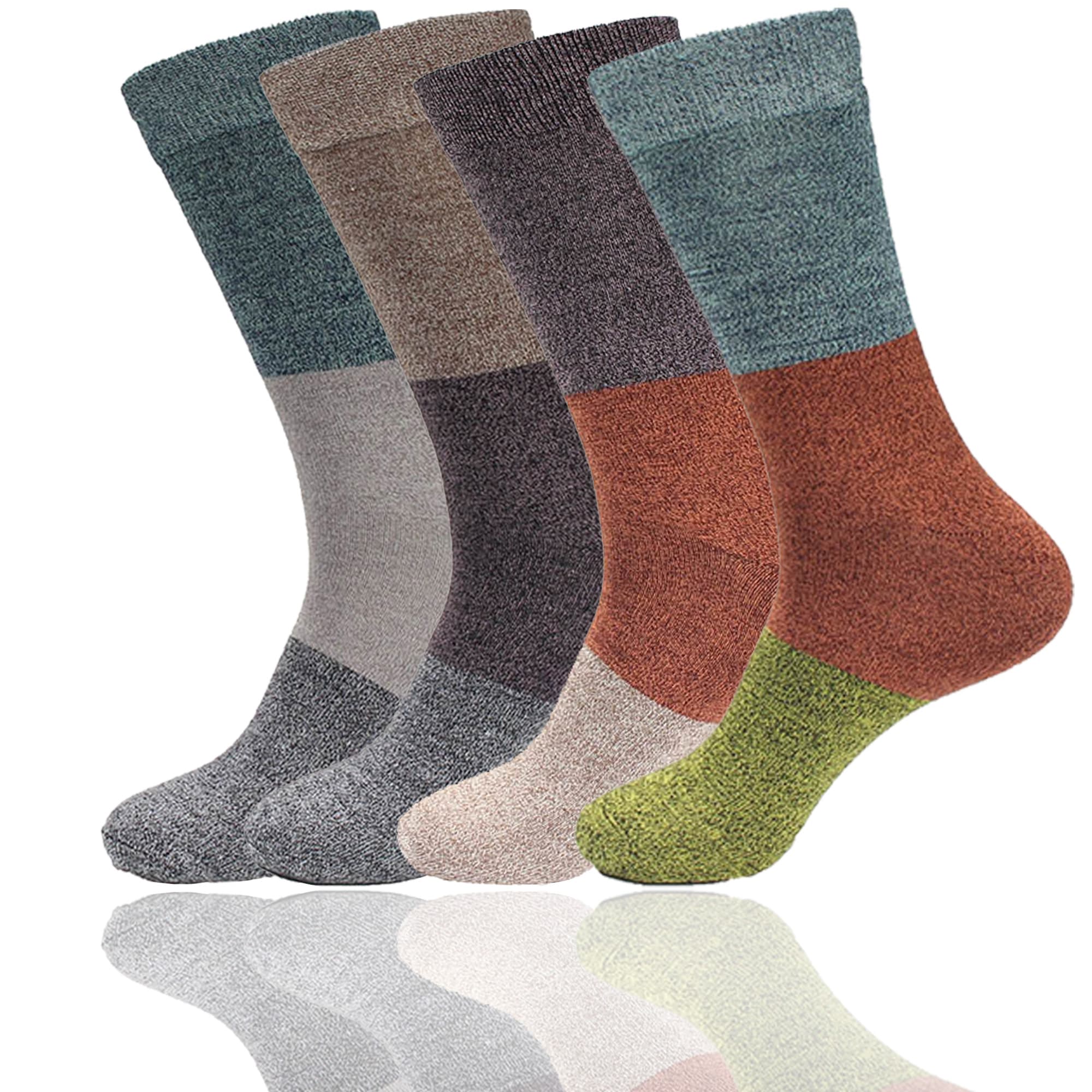Men's Bamboo Vintage Casual Crew 3 Color Stripe Socks
