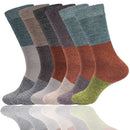 Women's Bamboo Vintage Casual Crew 3 Color Stripe Socks