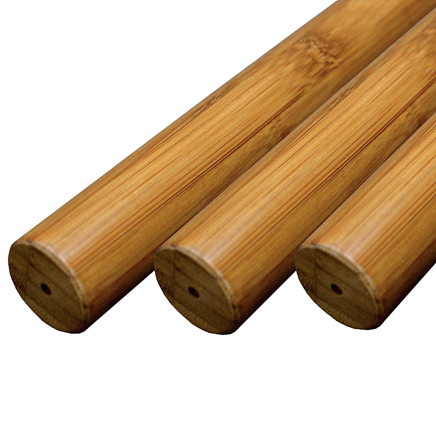 bamboo bo staff carbonized brown flat end