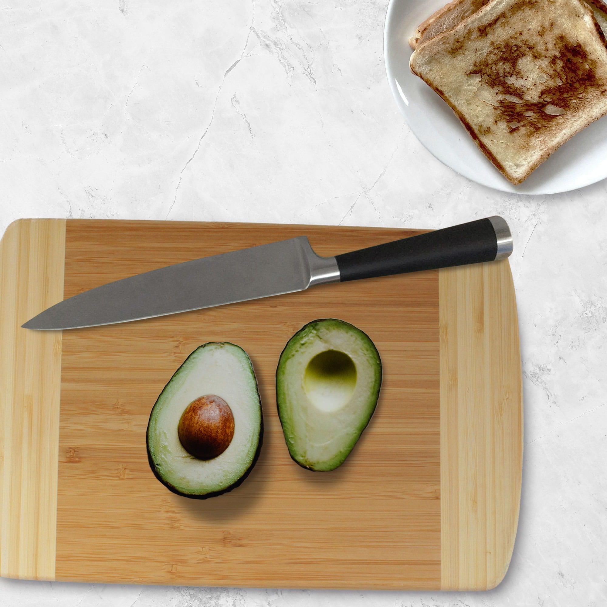 Small Two-Tone Bamboo Cutting Board 12" x 8" x 0.75"