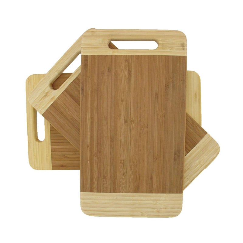 bamboo cutting board two tone with handle front