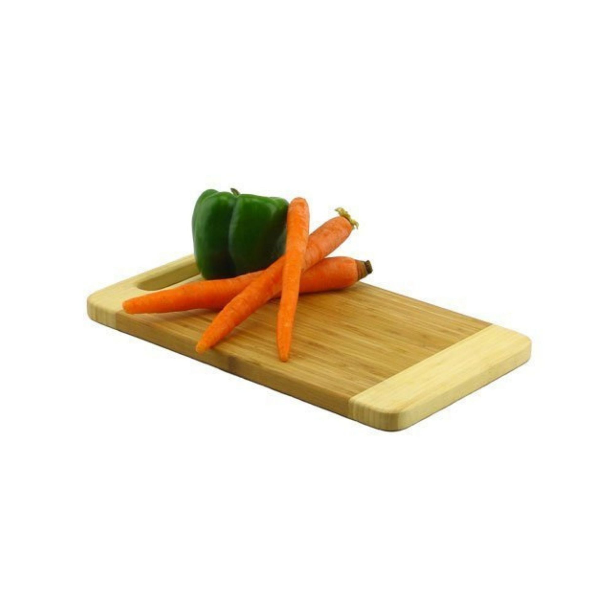 bamboo cutting board two tone with handle lifestyle