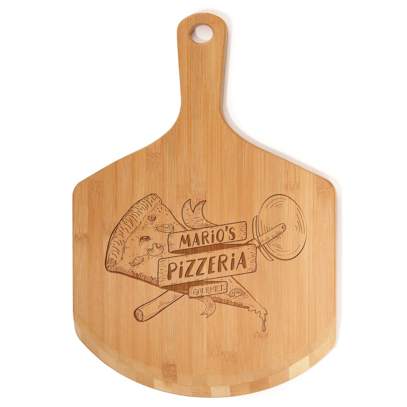 bamboo engraved pizza peel
