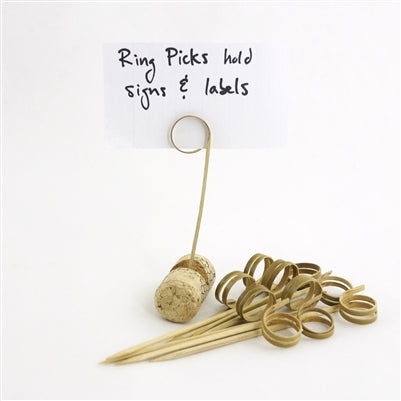 bamboo natural ring picks sign cork