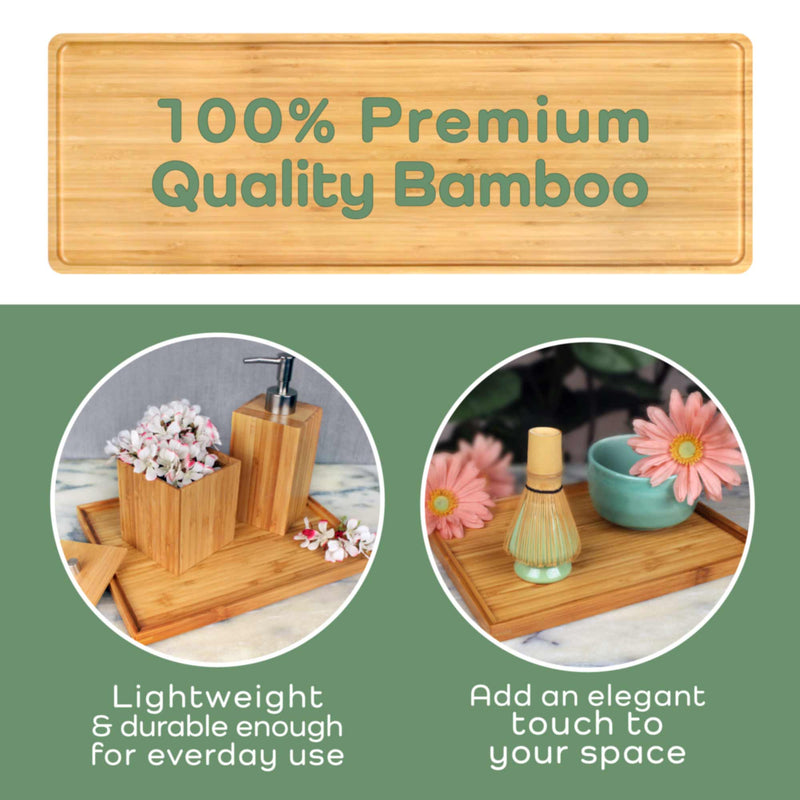 Organic Bamboo Serving Tray - Extra Long