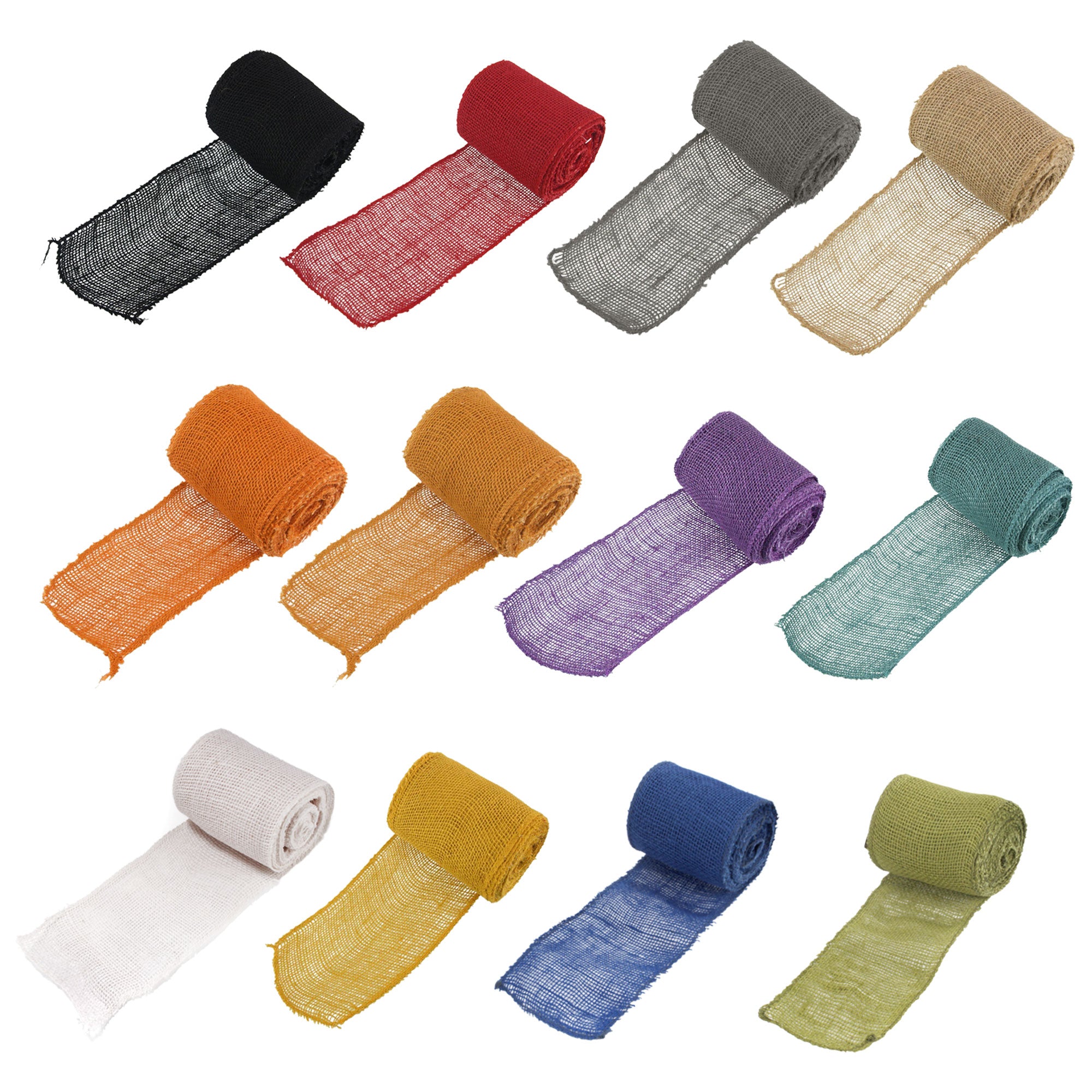 5.5" Inch wide Burlap Fabric Craft Ribbon Roll- 10 Yards - Hemp Jute - 12 Color Options
