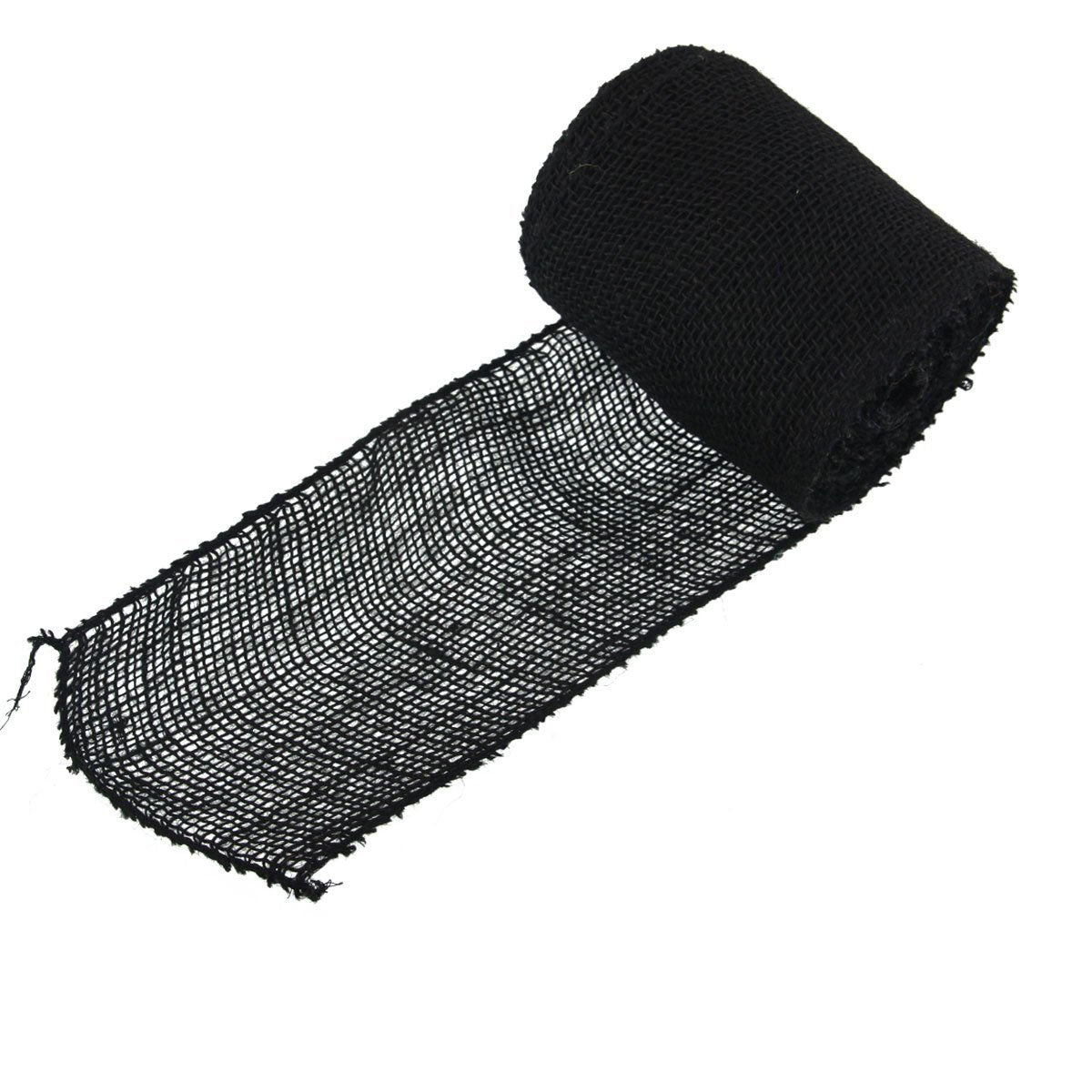 Black burlap jute ribbon
