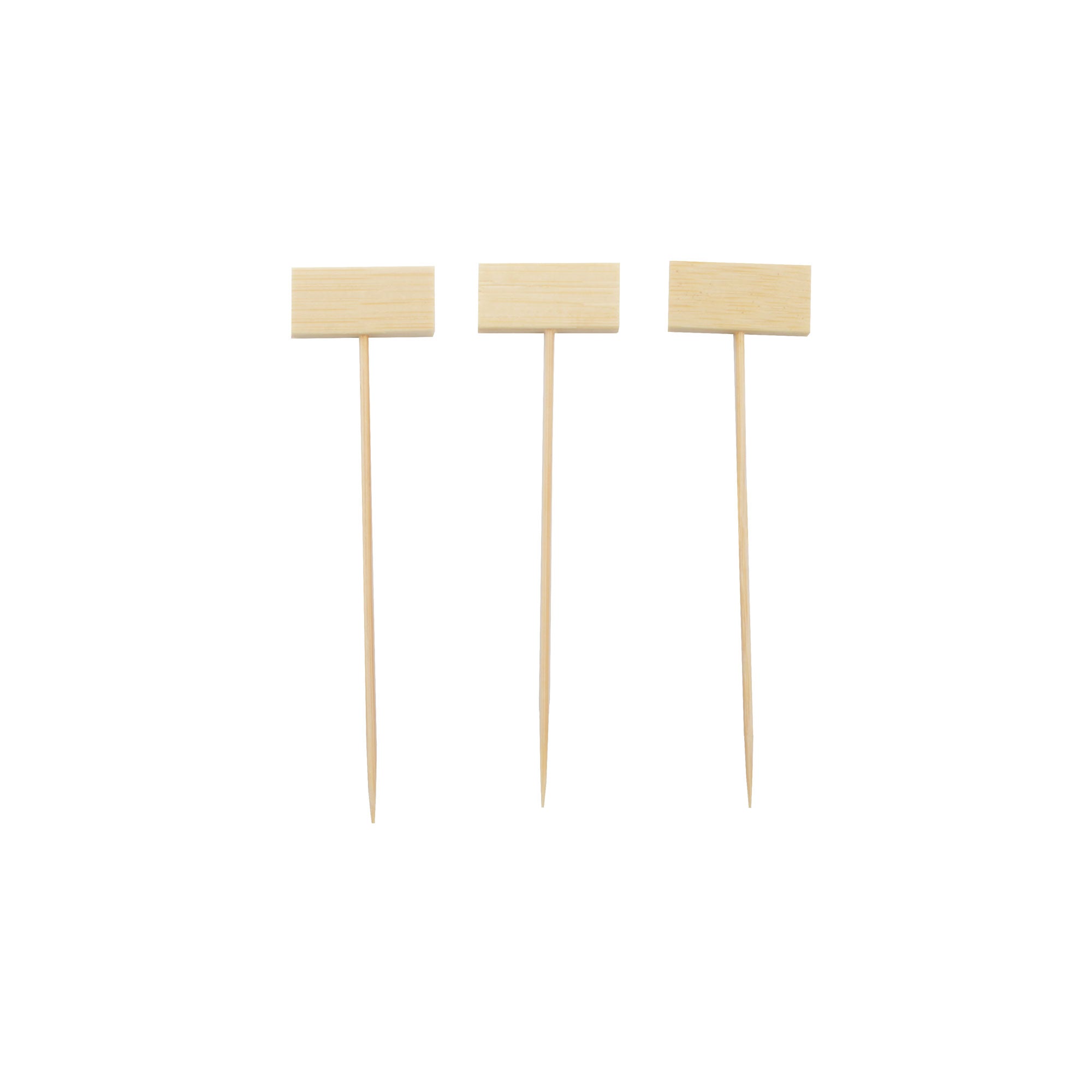 billboard rectangular food marker bamboo picks 4.5 inch