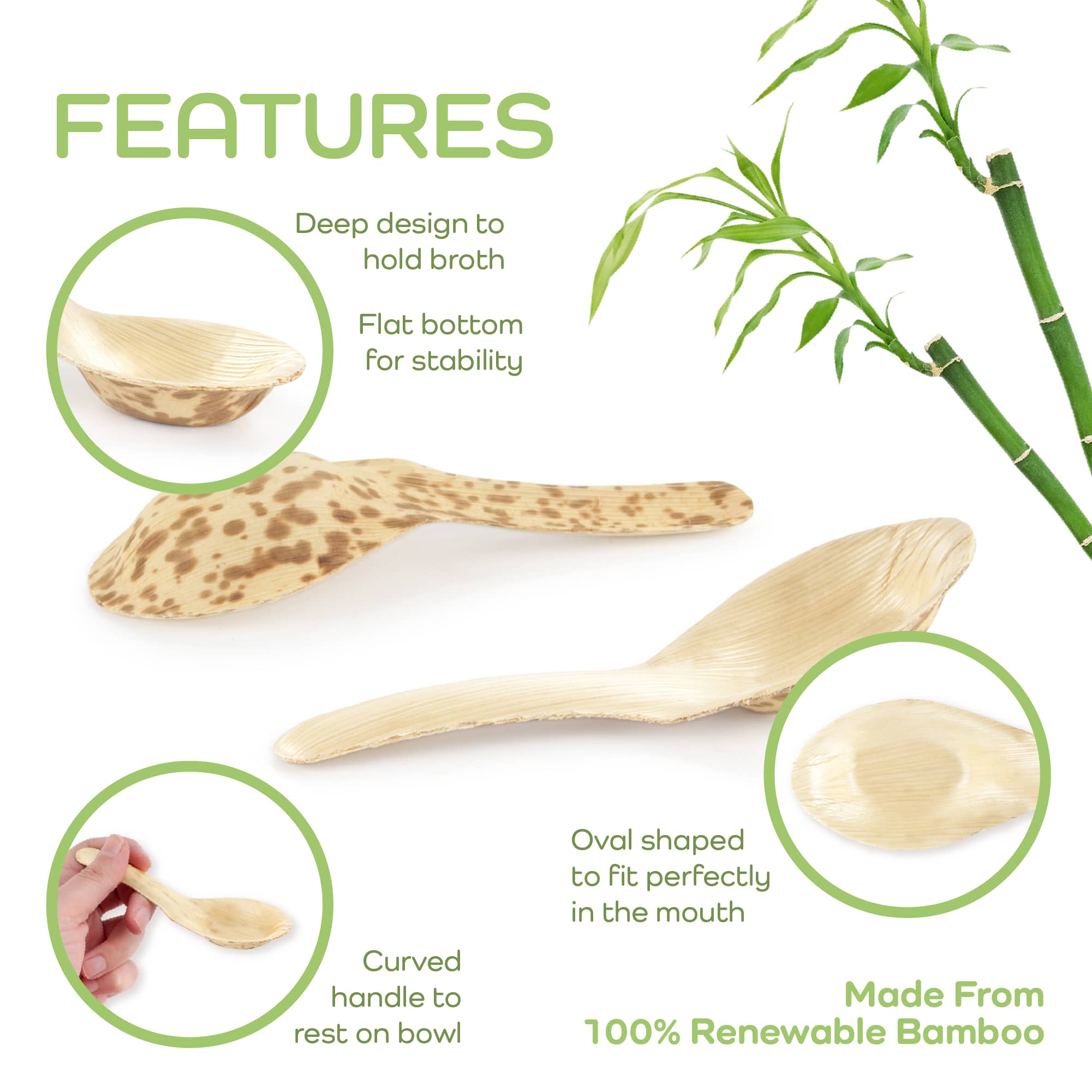 Bamboo Leaf Chinese Soup Spoon