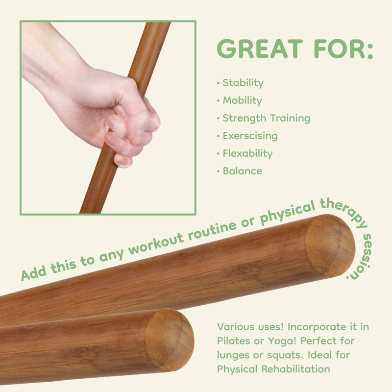 Solid Engineered Bamboo Bo Staff - Round End