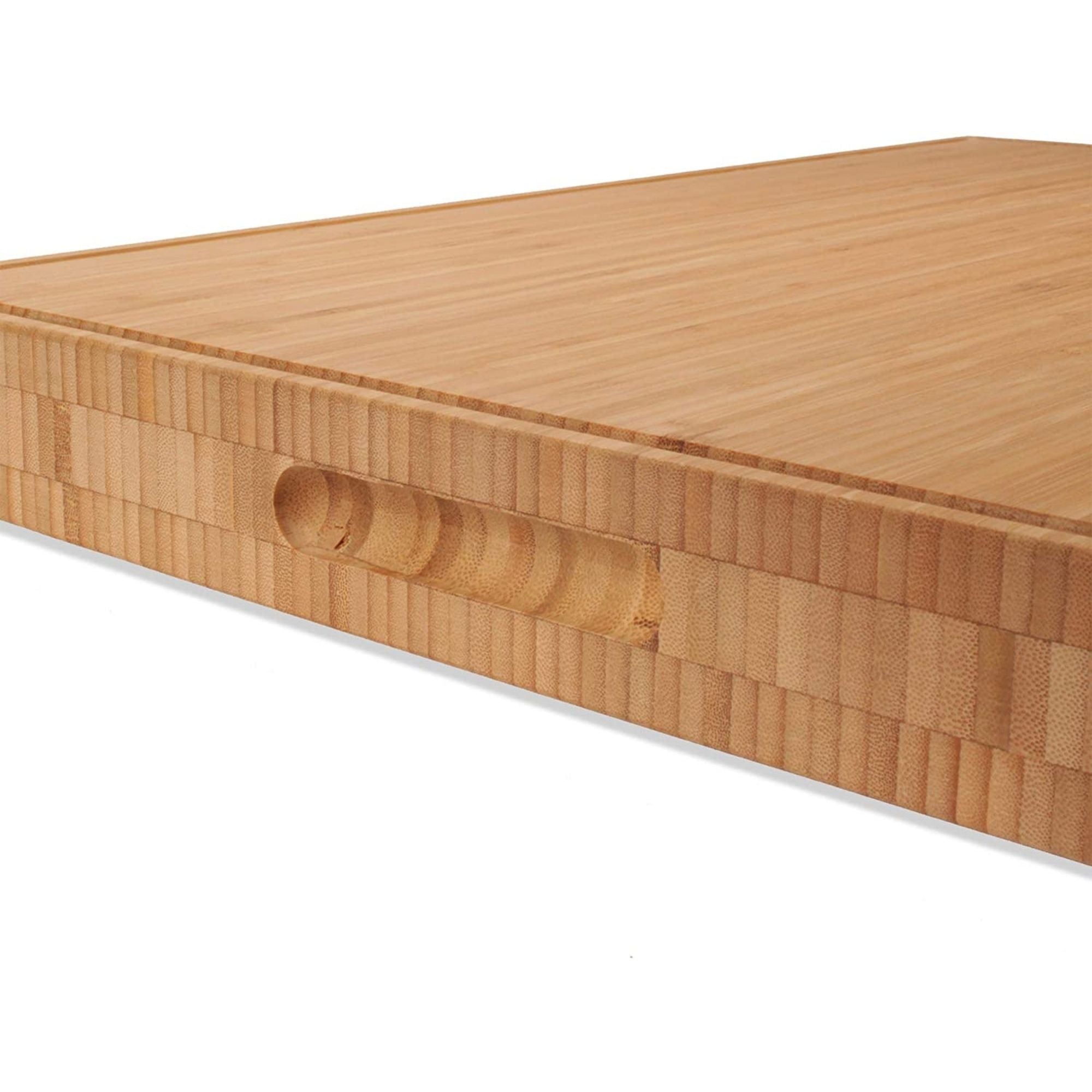 bamboo heavy duty butcher block cutting board side handle