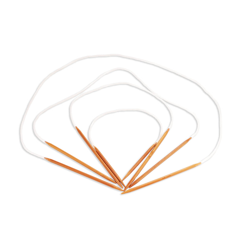 Circular Bamboo Knitting Needles Set: 4 Lengths/Size