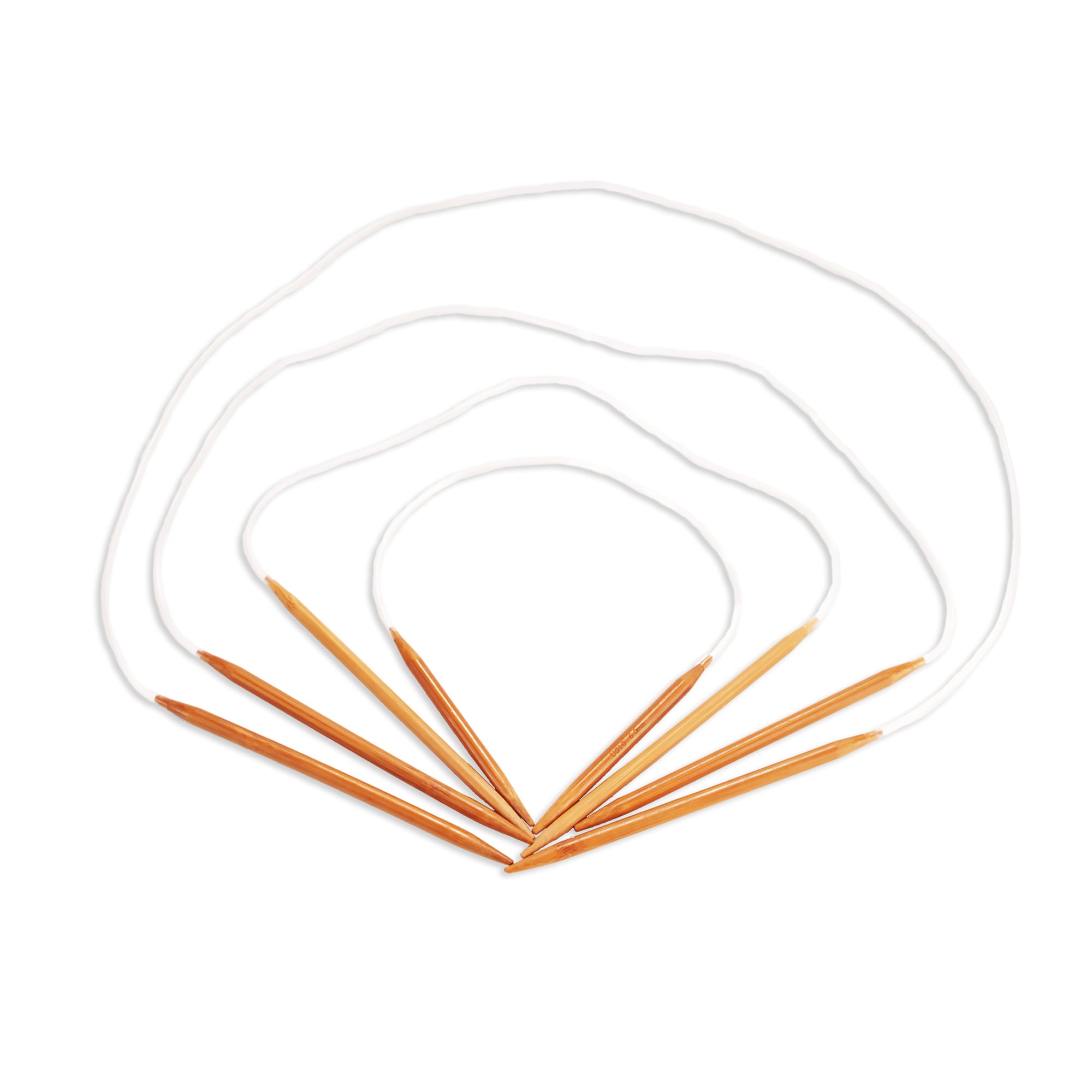 Circular Bamboo Knitting Needles Set: 4 Lengths/Size
